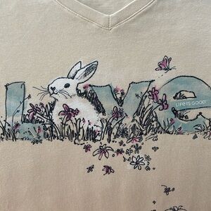 Beige life is good "love" Easter bunny
